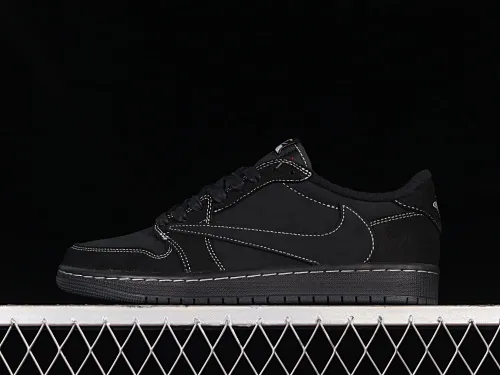 All Categories Air Jordan Jordan Series Basketball Shoes Air Jordan 1 Low Pure Original Version Travis Scott x Air Jordan 1 Low OG "Triple Black" AJ1 Joe 1 Black Warrior Overhook DM7866-001